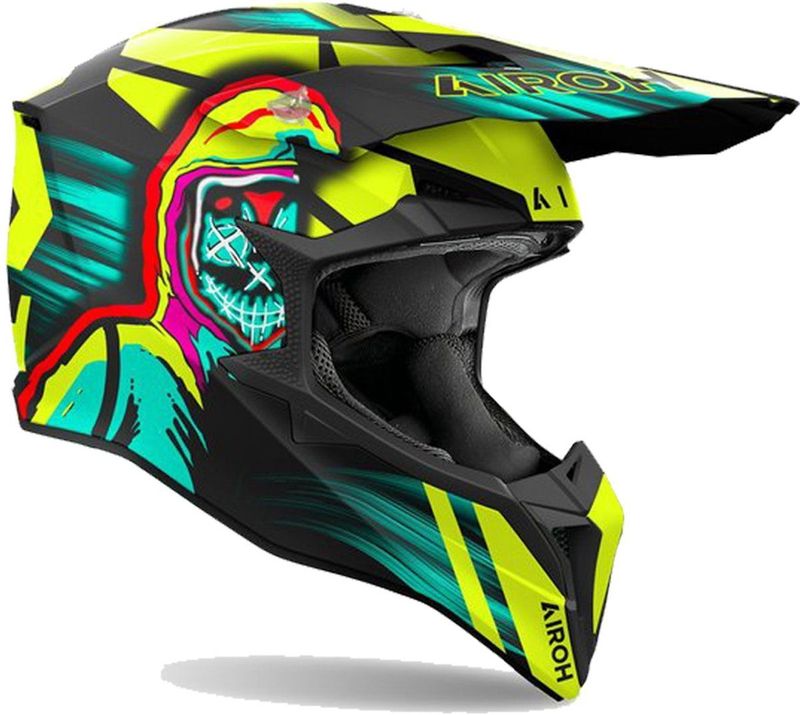 Airoh - Wraap Cyber - Offroadhelm - Zwart - HRT Materiaal