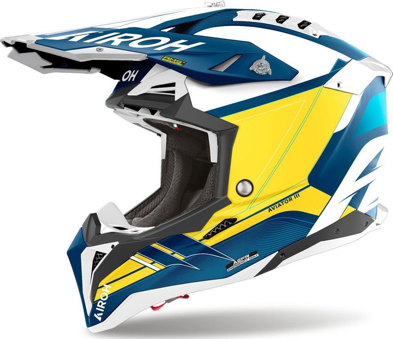 Airoh - Aviator 3 - Offroad Helm - Blauw Matt - Carbon 3K