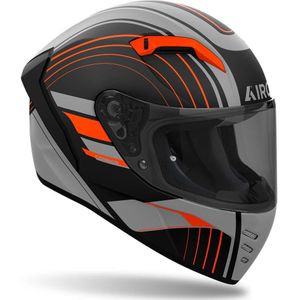 Airoh Connor Achieve, integraalhelm, Mat Grijs/Zwart/Neon-Oranje, M