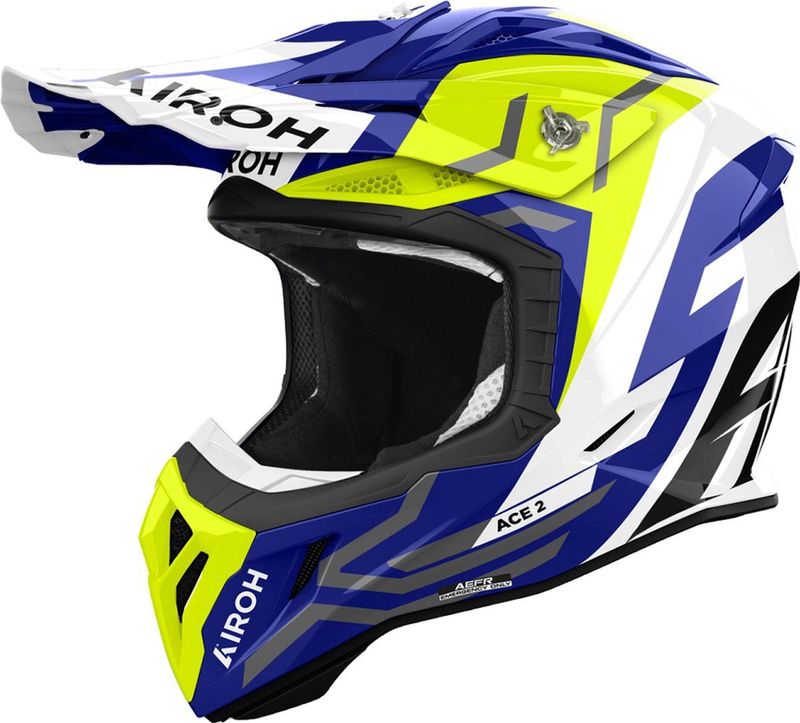 Airoh - Aviator Ace 2 - Offroad Helm - Geel - Glanzend - Composite Carbon