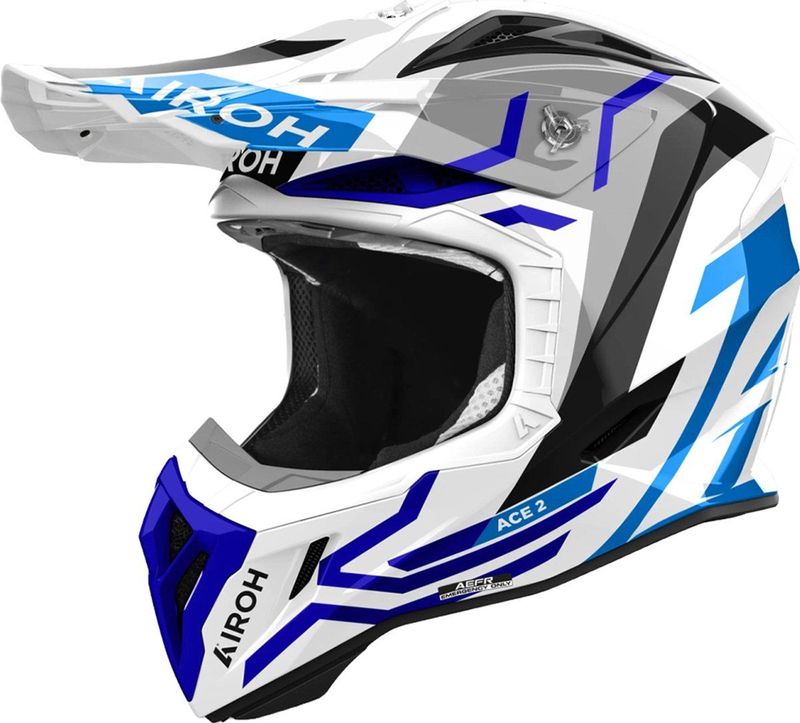 Airoh - Aviator Ace 2 - Offroad Helm - Blauw - Composite Carbon