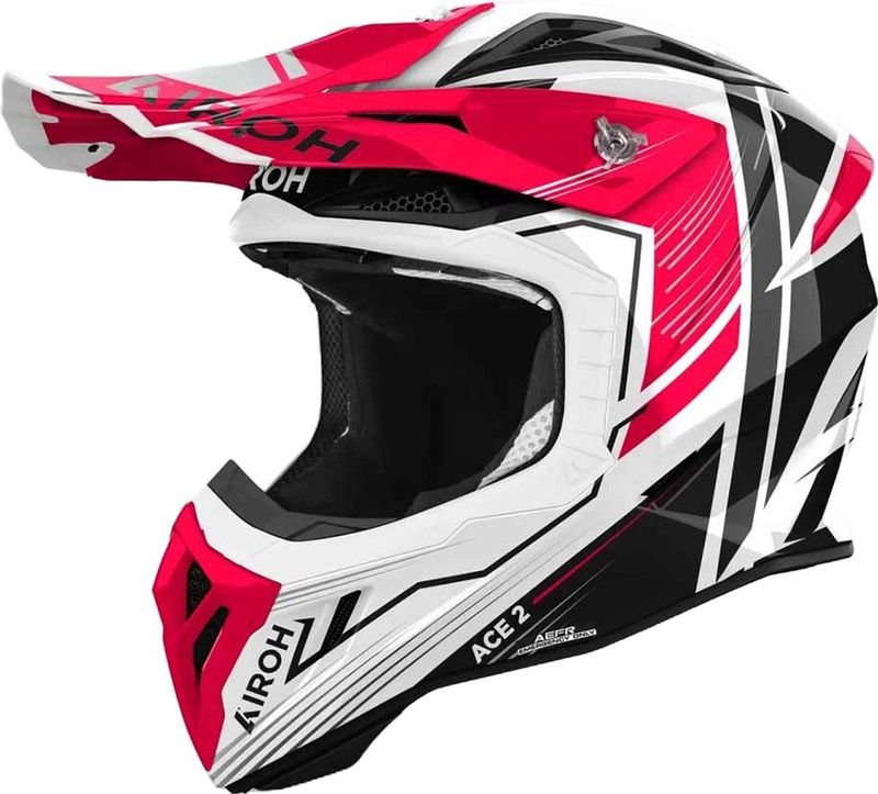 Airoh - Aviator Ace 2 - Offroad Helm - Rood - Glanzend - Composite Carbon