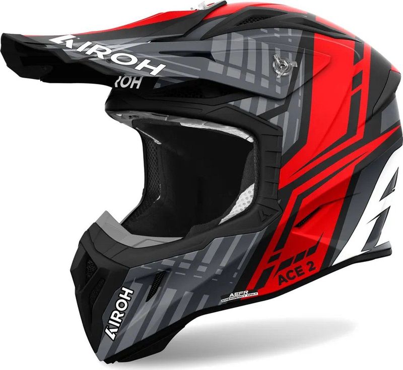 Airoh - Aviator Ace 2 - Offroad Helm - Rood - Composite Carbon