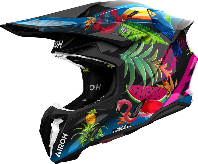Airoh - Twist 3 - Offroad Helm - Amazonia - HRT-schaal - Geschikt voor Bluetooth