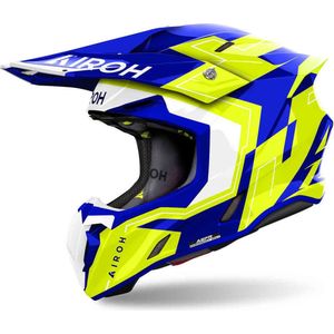 Airoh Twist 3 Dizzy, kruishelm, Blauw/Neon-Geel/Wit, XL