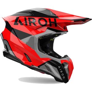 Airoh - Twist 3 - Offroad Helm - Rood Grijs - HRT-Schaal