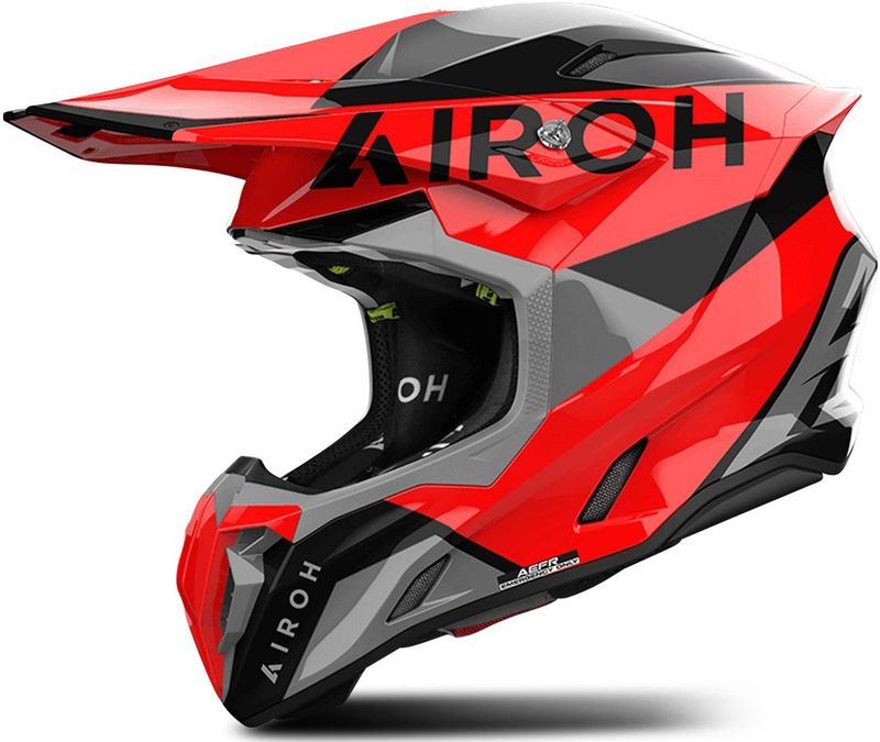 Airoh - Twist 3 - Offroad Helm - Rood Grijs - HRT-Schaal