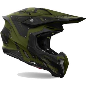Airoh - Twist 3 - Offroad Helm - Zwart Groen - HRT-Schaal