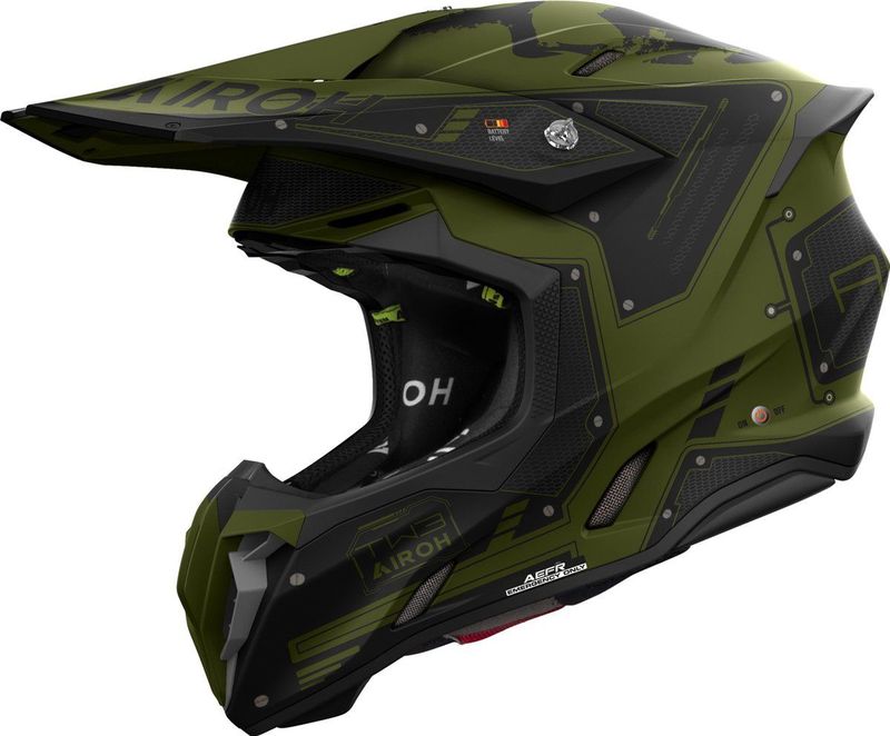 Airoh - Twist 3 - Offroad Helm - Zwart Groen - HRT-Schaal
