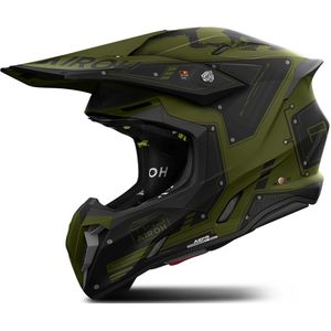 Airoh - Twist 3 - Offroad Helm - Zwart Groen - HRT-Schaal