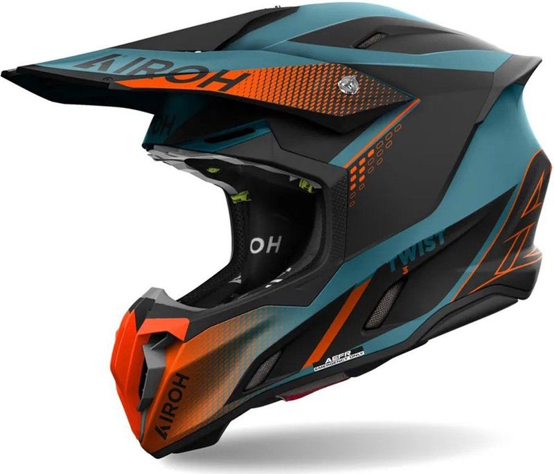Airoh - Twist 3 - Offroad Helm - Oranje Blauw - HRT-Schaal