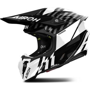 Airoh Twist 3 Thunder Zwart Wit Offroad Helm Maat 2XL