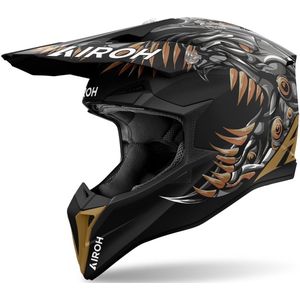 AIROH Wraap Cyborg Off-Road Helm - Zwart/Bruin - Mat - Lichtgewicht
