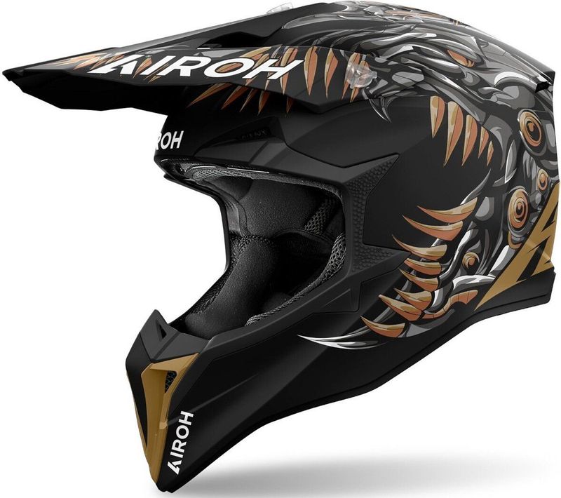 AIROH Wraap Cyborg Off-Road Helm - Zwart/Bruin - Mat - Lichtgewicht