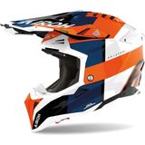 Airoh - Aviator 3 AMS² - Crosshelm - Glans Blauw Wit Oranje - HPC-Carbon Kevlar Composite