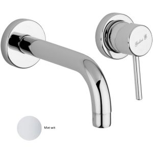 Inbouw wastafelkraan sanimex giulini eenhendel 20 cm mat wit