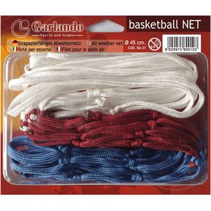 Garlando - Professioneel Basketbalnet - Basketbal - Training - voor diameter 45 cm - Wit - Rood - Blauw - Universeel te gebruiken