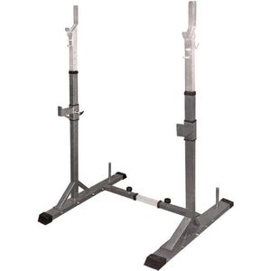 Toorx Fitness Squat Rack - Verstelbaar in hoogte en breedte - Max 200 kg - Haltersteunen - Grijs metallic