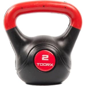 Toorx Fitness PVC Kettlebell - Gewicht - 2 kg - Krachttraining - Rood - Zwart