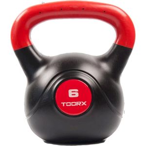 Toorx Fitness PVC Kettlebell - Gewicht - 6 kg - Krachttraining - Rood - Zwart