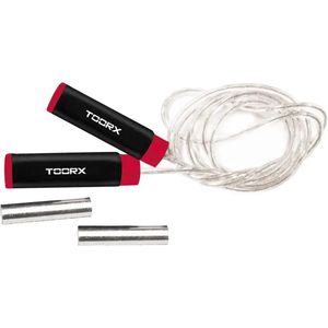 Toorx Fitness - Springtouw PVC Pro - met uitneembare Gewichtjes - Jump Rope - Voor Volwassen en Kinderen - Zwart - Rood