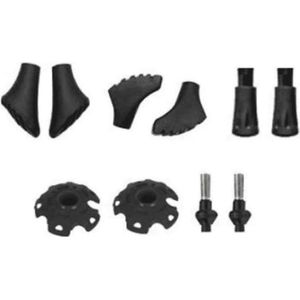 Toorx Set met Stoppen voor Nordic Walking Stokken - Wandelstokdop - Nordic Walking Doppen - Eindstop - Zwart