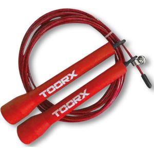Toorx Fitness - Sport Springtouw Professioneel - Staal - Verstelbaar - Speedrope - Jump Rope - voor Volwassenen en Kinderen - Rood