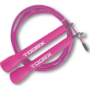 Toorx Fitness - Sport Springtouw Professioneel - Staal - Verstelbaar - Speedrope - Jump Rope - voor Volwassenen en Kinderen - Roze