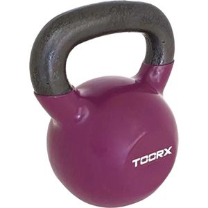 Tunturi Kettlebell - Gewicht 14kg - Grijs - Vinyl - Incl. gratis fitness app