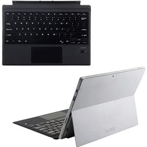 Bluetooth -toetsenbord 1089A Magnetic Charging Bluetooth v3.0 Toetsenbord + MicroFiber lederen tablethut voor Microsoft Surface Pro 3/4/5/6 (zwart) Tablettoetsenbord