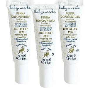 Babycoccole Set 3 stuks muggenstift en insecten voor kinderen, snelle werking, rustgevend en verfrissend. Met natuurlijke ingrediënten. Dermatologisch getest voor de gevoelige huid - 3 x 10 ml