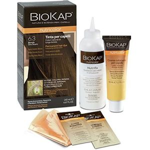BIO KAP Nutricolor Haarverf zonder ammoniak, haarkleuring, verzorgt, kleurt en gerepareerd, 6.3 donkergoudblond, 140 ml