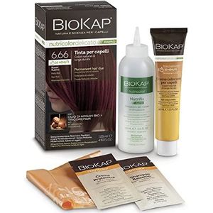 BIOKAP RAPID Permanente Haarfarbe 6.66 Rubinrot | NUR 10 MINUTEN EINWIRKZEIT | Bio Arganöl - TricoREPAIR Komplex - VEGAN | Optimale Grauabdeckung | Bis zu 80% natürliche Inhaltsstoffe