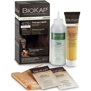 BIOKAP RAPID Permanente haarkleur 4.05 chocoladekastanjebruin | slechts 10 minuten inwerktijd | Biologische arganolie – Tricorepair complex – veganistisch | Optimale grijsdekking | tot 80% natuurlijke