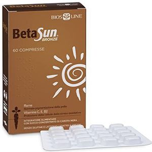 BETASUN Brons nieuwigheid, voedingssupplement ter voorbereiding van de huid op de zon, voor intensieve en duurzame bruining, 60 tabletten