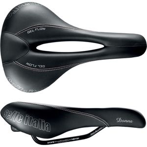 Selle Italia - Racefietszadel, frame FeC Alloy Ø7, Selle Road Gran Turismo Duro-Tek, Comfort Gel, schokdemper, dames, zwart, L2