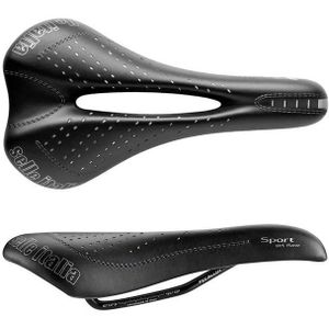Selle Italia Sport Gel Flow S2 Fietszadel - Stalen rails - Zwart