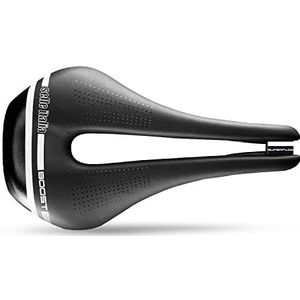 Selle Italia NOVUS Boost TM Superflow - Fietszadel, Racefietszadel met Gebogen Zitting en Verhoogde Vulling, Lichtgewicht Structuur in Technische Microvezel - Maat S3, Zwart