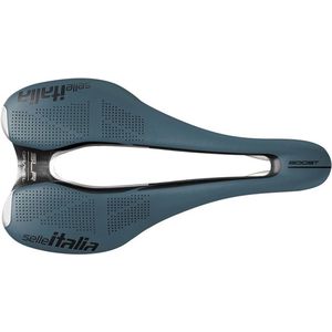 Selle Italia Siodło SLR BOOST GRAVEL TI316, Superflow L (id match - L3), TI 316 Rail, Fibra-Tek, licht Gel, 209g, blauw (NEW)