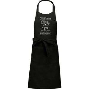 Keukenschort - BBQ schort - Oldtimer - Jaartal 1972 - zwart