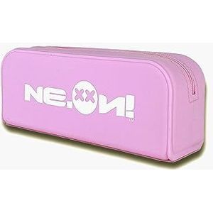 Ne.On Milano Étui en silicone pour l'école et le bureau - Accessoires de voyage - Trousse pour câble et batterie (Rose Pastel)