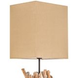 Vloerlamp Marica - Crème - Woon-/Eetkamer - Textiel/Stof/Zijde