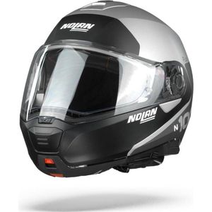 Nolan N100-5 Plus Distinctive 30 Flat Silver Black Blue Systeemhelm - Motorhelm - Maat M