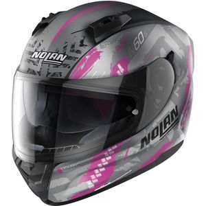 Nolan N60-6 Wheelspin 060 Mat Grijs Roze Helm - Maat S - Helm
