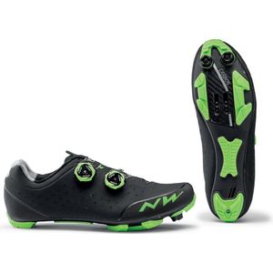 Northwave Rebel 2 fietsschoenen - Zwart/groen fluo - Maat 41 1/2