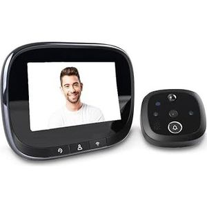 Digitale spion WIFI draadloos, 4,3 inch LCD, bewegingssensor H.24, foto/video, zwart