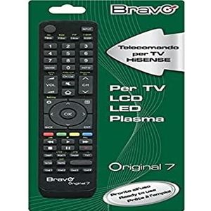 Bravo ORIGINEEL 7 (HISENSE) (Apparaat-specifieke afstandsbediening, Infrarood), Afstandsbediening, Zwart