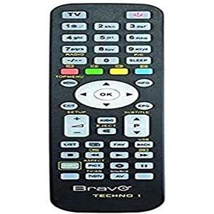 Bravo Techno 1 Afstandsbediening IR Wireless DTT, DVD/Blu-ray, TV, VCR, Druk op de toetsen - Afstandsbediening (DTT, DVD/Blu-ray, TV, VCR, IR Wireless, druk op toetsen, zwart)