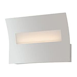 Luce Ambiente e Design LED wandlamp (6 W, 4000 K) van metaal met witte plaat 12 x 20 cm. - Horizon