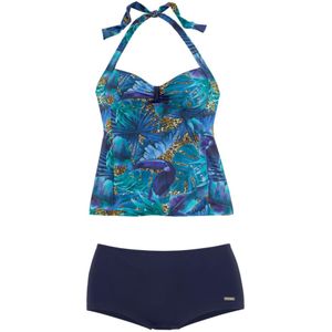 Look - Gedessineerd - Tankini - Blauw - Polyamide